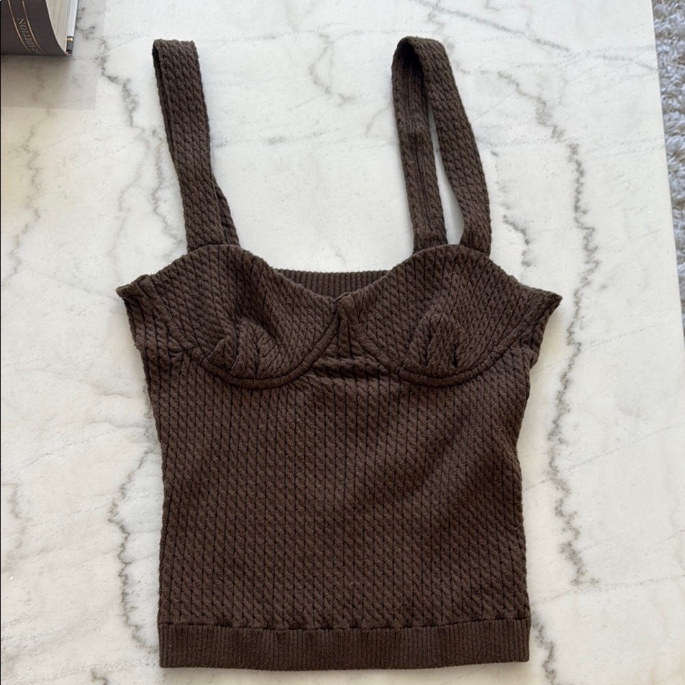 WeWoreWhat - Danielle Bernstein Brown Top